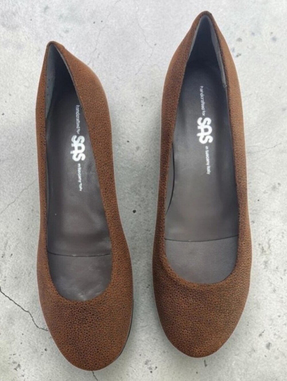 SAS Brown Lacey Slip On Loafers Womens 9W